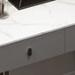 Modern Stone Top Make-up Vanity Solid Wood Vanity Dressing Table Set with 2 Drawers