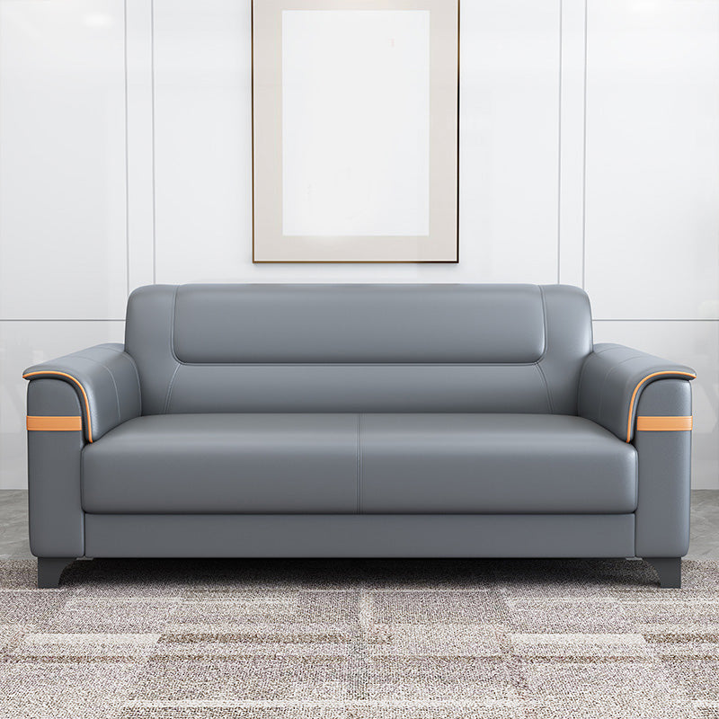 32" Wide Contemporary Sofa Leather Gray Seating for Living Room Clearhalo 'furn' 'furn_sofas' 'Furniture' 'Living Room Furniture' 'Sofa' 'sofas' 7278743