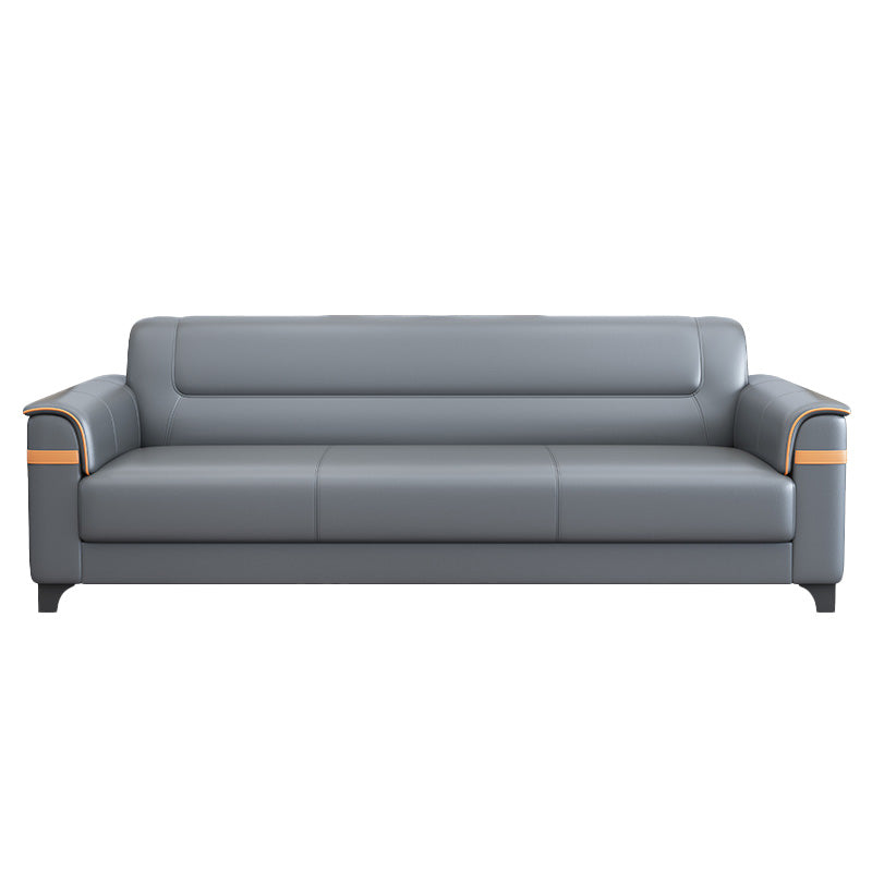 32" Wide Contemporary Sofa Leather Gray Seating for Living Room 3-Seater Sofa 77"L x 32"W x 31.5"H Clearhalo 'furn' 'furn_sofas' 'Furniture' 'Living Room Furniture' 'Sofa' 'sofas' 7278744