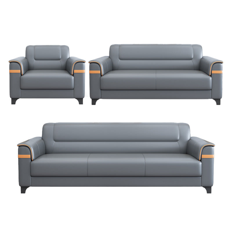 32" Wide Contemporary Sofa Leather Gray Seating for Living Room 1-Seater Sofa & 2-Seater Sofa & 3-Seater Sofa 77"L x 32"W x 31.5"H Clearhalo 'furn' 'furn_sofas' 'Furniture' 'Living Room Furniture' 'Sofa' 'sofas' 7278745