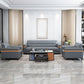 32" Wide Contemporary Sofa Leather Gray Seating for Living Room Clearhalo 'furn' 'furn_sofas' 'Furniture' 'Living Room Furniture' 'Sofa' 'sofas' 7278746