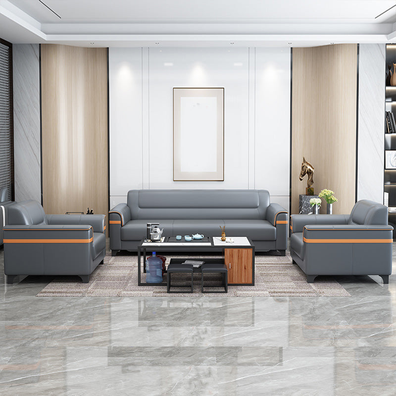 32" Wide Contemporary Sofa Leather Gray Seating for Living Room Clearhalo 'furn' 'furn_sofas' 'Furniture' 'Living Room Furniture' 'Sofa' 'sofas' 7278746