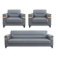 32" Wide Contemporary Sofa Leather Gray Seating for Living Room 1-Seater Sofa & 1-Seater Sofa & 3-Seater Sofa 77"L x 32"W x 31.5"H Clearhalo 'furn' 'furn_sofas' 'Furniture' 'Living Room Furniture' 'Sofa' 'sofas' 7278749
