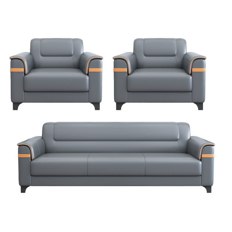 32" Wide Contemporary Sofa Leather Gray Seating for Living Room 1-Seater Sofa & 1-Seater Sofa & 3-Seater Sofa 77"L x 32"W x 31.5"H Clearhalo 'furn' 'furn_sofas' 'Furniture' 'Living Room Furniture' 'Sofa' 'sofas' 7278749