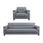 32" Wide Contemporary Sofa Leather Gray Seating for Living Room 1-Seater Sofa with 3-Seater Sofa 77"L x 32"W x 31.5"H Clearhalo 'furn' 'furn_sofas' 'Furniture' 'Living Room Furniture' 'Sofa' 'sofas' 7278752