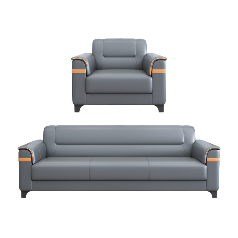 32" Wide Contemporary Sofa Leather Gray Seating for Living Room 1-Seater Sofa with 3-Seater Sofa 77"L x 32"W x 31.5"H Clearhalo 'furn' 'furn_sofas' 'Furniture' 'Living Room Furniture' 'Sofa' 'sofas' 7278752