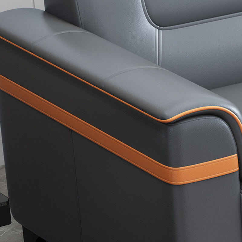 32" Wide Contemporary Sofa Leather Gray Seating for Living Room Clearhalo 'furn' 'furn_sofas' 'Furniture' 'Living Room Furniture' 'Sofa' 'sofas' 7278755