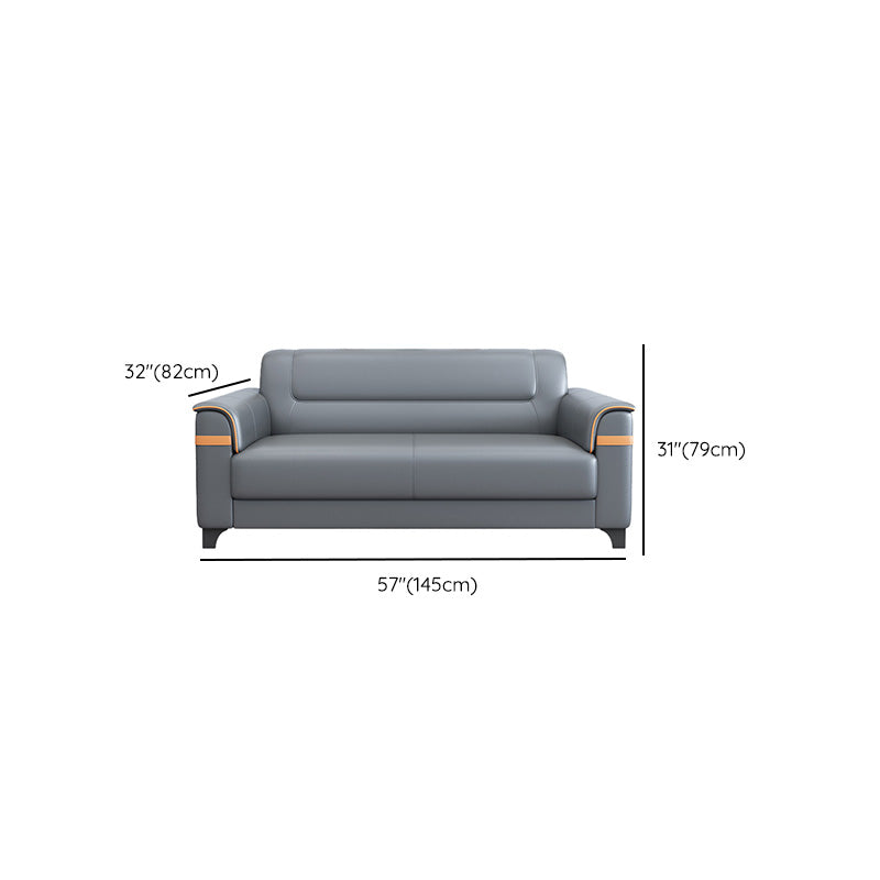 32" Wide Contemporary Sofa Leather Gray Seating for Living Room Clearhalo 'furn' 'furn_sofas' 'Furniture' 'Living Room Furniture' 'Sofa' 'sofas' 7278757