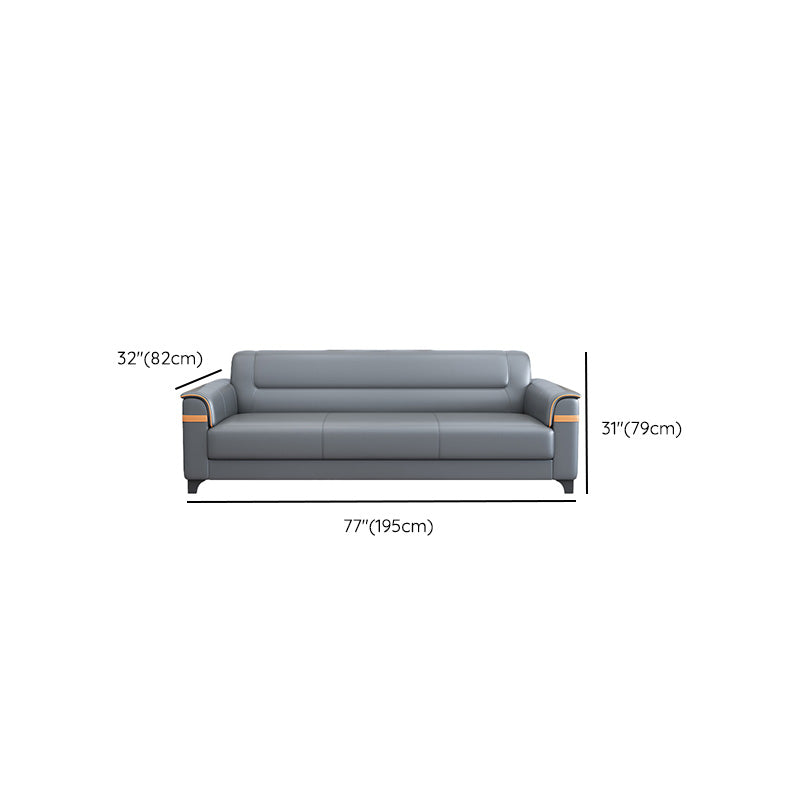 32" Wide Contemporary Sofa Leather Gray Seating for Living Room Clearhalo 'furn' 'furn_sofas' 'Furniture' 'Living Room Furniture' 'Sofa' 'sofas' 7278758