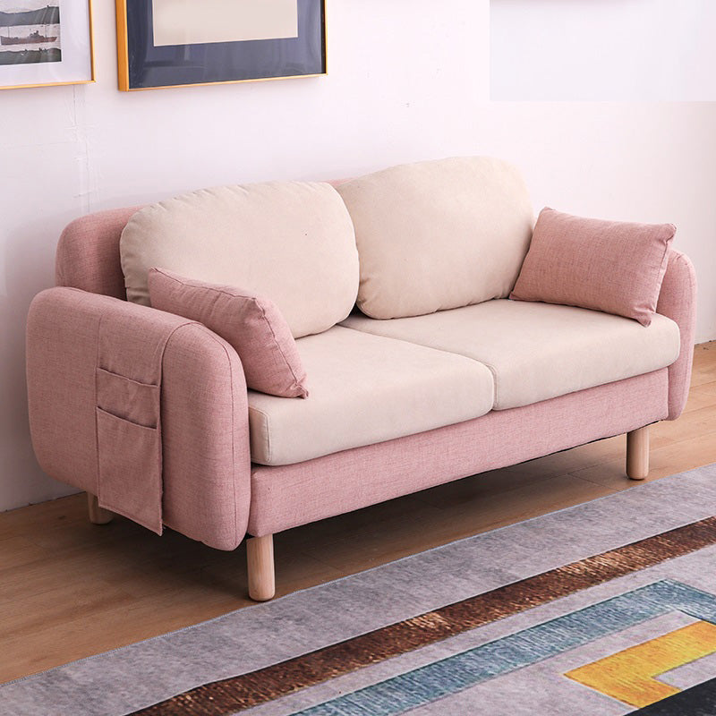 Almohadas de tela de sofá contemporánea de 26 "de ancho asientos estacionarios con almacenamiento