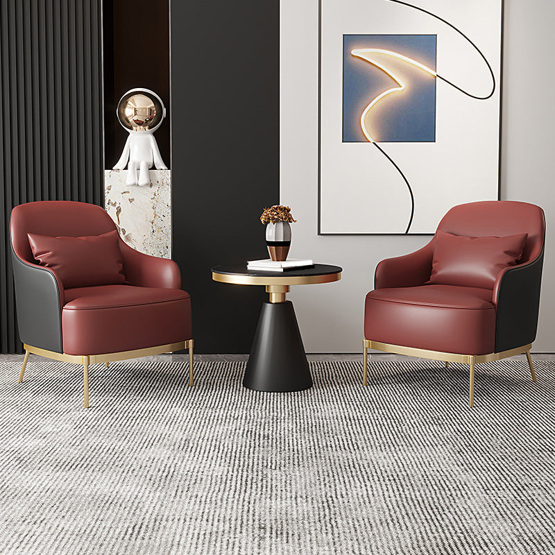 Transitional Sewn Pillow Back 4 Legs Chair Upholstered Recessed Arms Chair Clearhalo 'Accent Chairs' 'accent_chairs' 'Chairs & Seating' 'furn' 'furn_accent_chairs' 'Furniture' 'Living Room Furniture' 7278823