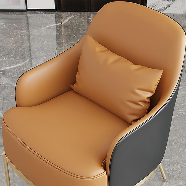 Transitional Sewn Pillow Back 4 Legs Chair Upholstered Recessed Arms Chair Clearhalo 'Accent Chairs' 'accent_chairs' 'Chairs & Seating' 'furn' 'furn_accent_chairs' 'Furniture' 'Living Room Furniture' 7278828