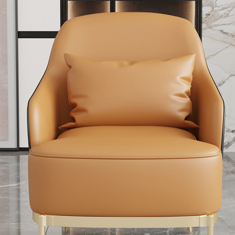 Transitional Sewn Pillow Back 4 Legs Chair Upholstered Recessed Arms Chair Clearhalo 'Accent Chairs' 'accent_chairs' 'Chairs & Seating' 'furn' 'furn_accent_chairs' 'Furniture' 'Living Room Furniture' 7278830