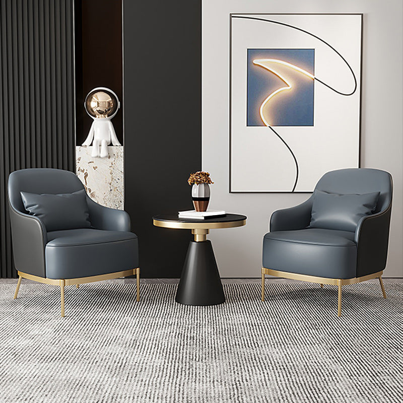 Transitional Sewn Pillow Back 4 Legs Chair Upholstered Recessed Arms Chair Clearhalo 'Accent Chairs' 'accent_chairs' 'Chairs & Seating' 'furn' 'furn_accent_chairs' 'Furniture' 'Living Room Furniture' 7278837