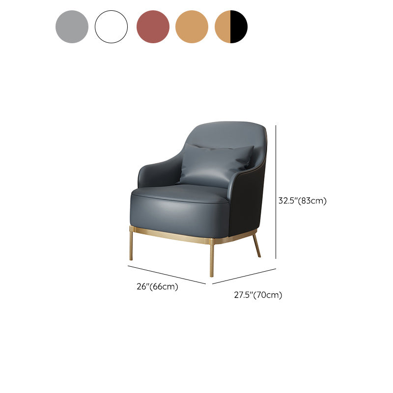 Transitional Sewn Pillow Back 4 Legs Chair Upholstered Recessed Arms Chair Clearhalo 'Accent Chairs' 'accent_chairs' 'Chairs & Seating' 'furn' 'furn_accent_chairs' 'Furniture' 'Living Room Furniture' 7278838