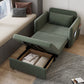 Scandinavian Green Futon Sleeper Sofa Pillow Back Futon and Mattress with Storage