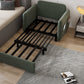 Scandinavian Green Futon Sleeper Sofa Pillow Back Futon and Mattress with Storage