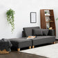 Scandinavian Lazy Sofa Linen Blend TV Chair with Pillows and Ottoman Chaise with Ottoman Grey Clearhalo 'Chairs & Seating' 'Chaise Lounge' 'chaise_lounge' 'furn' 'furn_chaise_lounge' 'Furniture' 'Living Room Furniture' 7280221