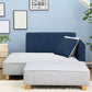 Scandinavian Lazy Sofa Linen Blend TV Chair with Pillows and Ottoman Chaise with Ottoman Grey Blue Clearhalo 'Chairs & Seating' 'Chaise Lounge' 'chaise_lounge' 'furn' 'furn_chaise_lounge' 'Furniture' 'Living Room Furniture' 7280222