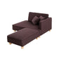 Scandinavian Lazy Sofa Linen Blend TV Chair with Pillows and Ottoman Chaise with Ottoman Coffee Clearhalo 'Chairs & Seating' 'Chaise Lounge' 'chaise_lounge' 'furn' 'furn_chaise_lounge' 'Furniture' 'Living Room Furniture' 7280224