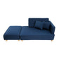 Scandinavian Lazy Sofa Linen Blend TV Chair with Pillows and Ottoman Chaise with Ottoman Blue Clearhalo 'Chairs & Seating' 'Chaise Lounge' 'chaise_lounge' 'furn' 'furn_chaise_lounge' 'Furniture' 'Living Room Furniture' 7280225