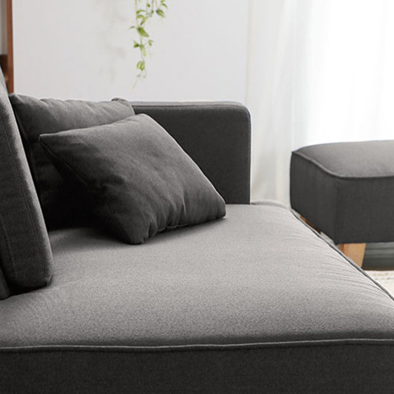 Scandinavian Lazy Sofa Linen Blend TV Chair with Pillows and Ottoman Clearhalo 'Chairs & Seating' 'Chaise Lounge' 'chaise_lounge' 'furn' 'furn_chaise_lounge' 'Furniture' 'Living Room Furniture' 7280229