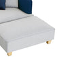 Scandinavian Lazy Sofa Linen Blend TV Chair with Pillows and Ottoman Clearhalo 'Chairs & Seating' 'Chaise Lounge' 'chaise_lounge' 'furn' 'furn_chaise_lounge' 'Furniture' 'Living Room Furniture' 7280231
