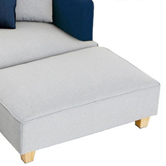 Scandinavian Lazy Sofa Linen Blend TV Chair with Pillows and Ottoman Clearhalo 'Chairs & Seating' 'Chaise Lounge' 'chaise_lounge' 'furn' 'furn_chaise_lounge' 'Furniture' 'Living Room Furniture' 7280231
