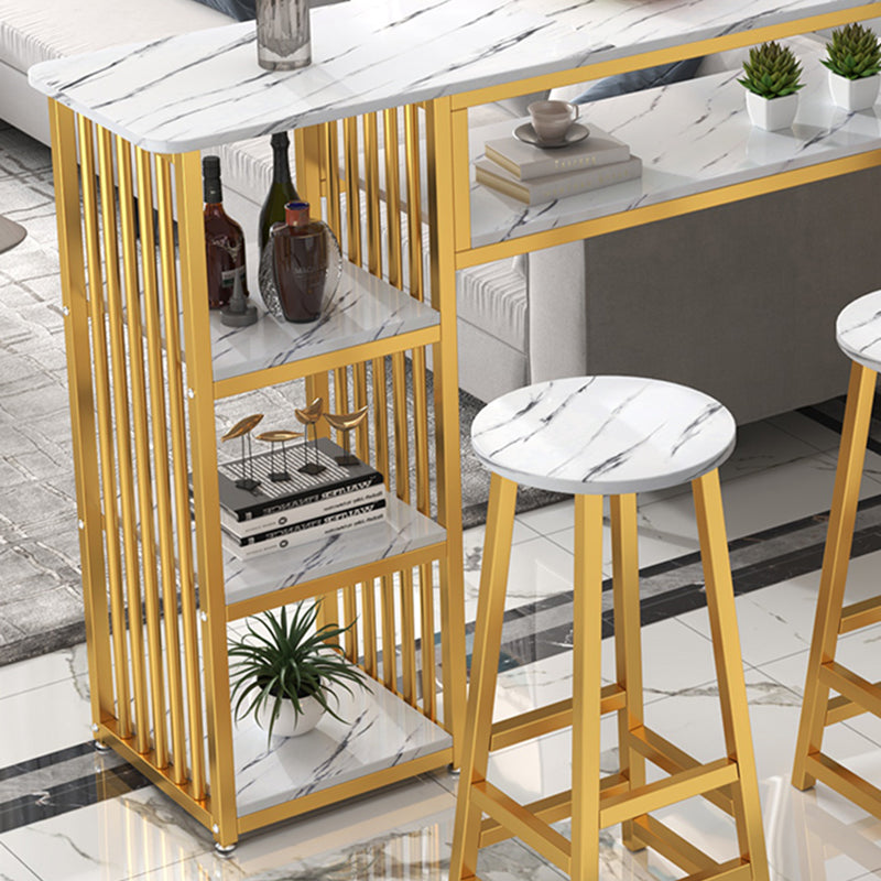 Glam Rectangle Wood Counter Table 3/4 Pieces Bar Table Set for Cafe Clearhalo 'Bar Furniture' 'furn' 'furn_home_bar_bar_sets' 'Furniture' 'Home Bars & Bar Sets' 'home_bar_bar_sets' 'Kitchen & Dining Furniture' 7281267