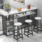 Glam Rectangle Wood Counter Table 3/4 Pieces Bar Table Set for Cafe Table & Chair(s) White-Black Clearhalo 'Bar Furniture' 'furn' 'furn_home_bar_bar_sets' 'Furniture' 'Home Bars & Bar Sets' 'home_bar_bar_sets' 'Kitchen & Dining Furniture' 7281270