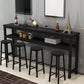 Mesa de madera rectangular moderna para mostrador, juego de mesa de Bar de 3/5 piezas para cafetería