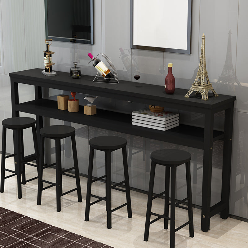 Mesa de madera rectangular moderna para mostrador, juego de mesa de Bar de 3/5 piezas para cafetería