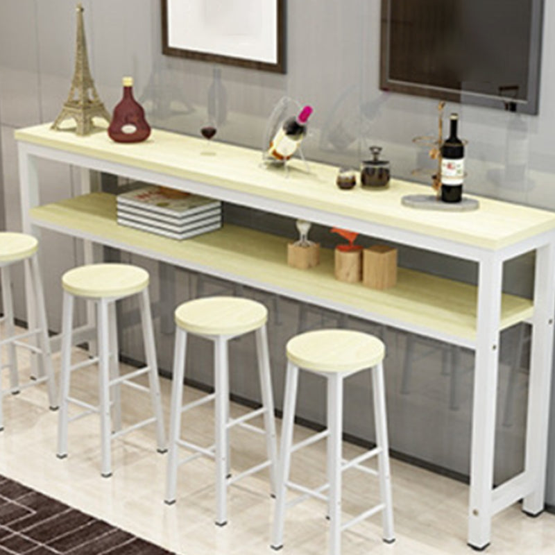 Mesa de madera rectangular moderna para mostrador, juego de mesa de Bar de 3/5 piezas para cafetería