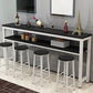 Mesa de madera rectangular moderna para mostrador, juego de mesa de Bar de 3/5 piezas para cafetería