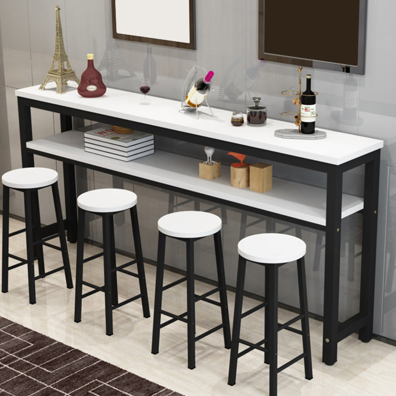 Mesa de madera rectangular moderna para mostrador, juego de mesa de Bar de 3/5 piezas para cafetería