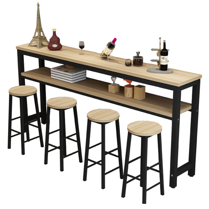 Mesa de madera rectangular moderna para mostrador, juego de mesa de Bar de 3/5 piezas para cafetería