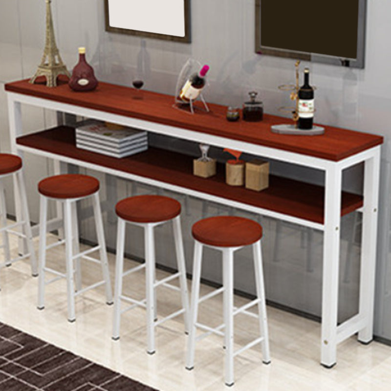 Mesa de madera rectangular moderna para mostrador, juego de mesa de Bar de 3/5 piezas para cafetería