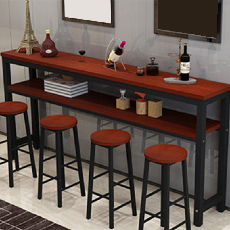 Mesa de madera rectangular moderna para mostrador, juego de mesa de Bar de 3/5 piezas para cafetería