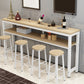 Mesa de madera rectangular moderna para mostrador, juego de mesa de Bar de 3/5 piezas para cafetería