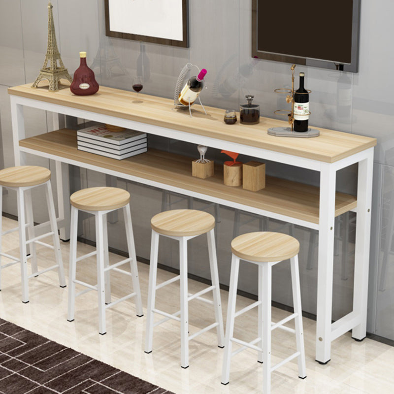 Mesa de madera rectangular moderna para mostrador, juego de mesa de Bar de 3/5 piezas para cafetería