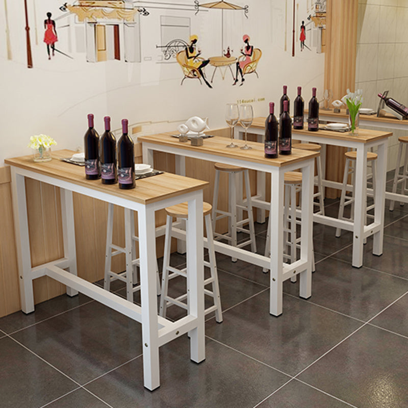 Mesa de mostrador de madera rectangular industrial, juego de mesa de Bar de 3/4 piezas para cafetería