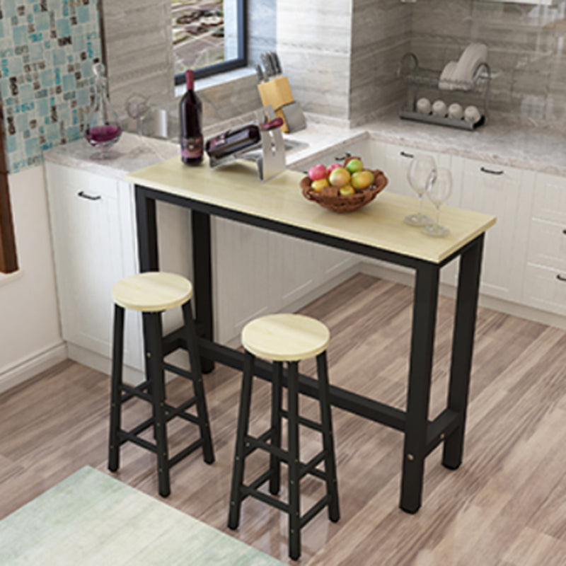 Mesa de mostrador de madera rectangular industrial, juego de mesa de Bar de 3/4 piezas para cafetería