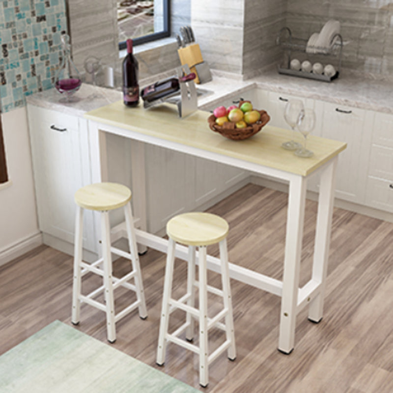 Mesa de mostrador de madera rectangular industrial, juego de mesa de Bar de 3/4 piezas para cafetería