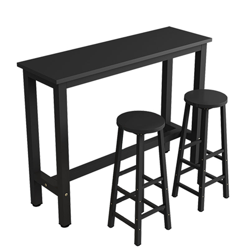 Mesa de mostrador de madera rectangular industrial, juego de mesa de Bar de 3/4 piezas para cafetería