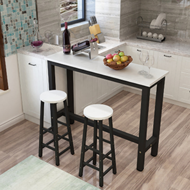 Mesa de mostrador de madera rectangular industrial, juego de mesa de Bar de 3/4 piezas para cafetería