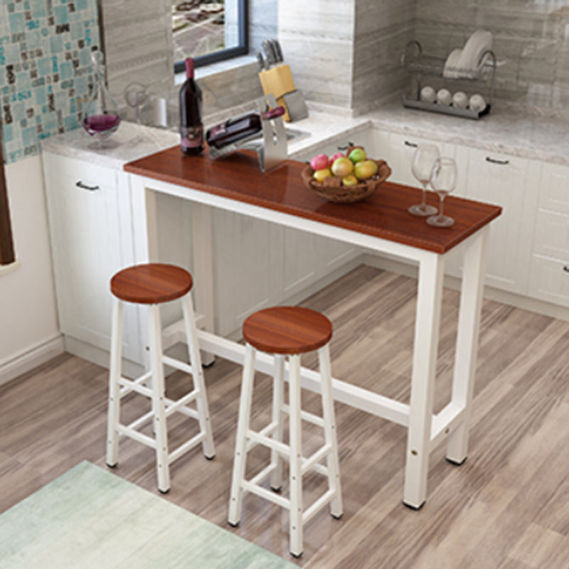 Mesa de mostrador de madera rectangular industrial, juego de mesa de Bar de 3/4 piezas para cafetería