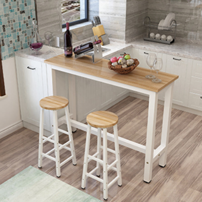 Mesa de mostrador de madera rectangular industrial, juego de mesa de Bar de 3/4 piezas para cafetería