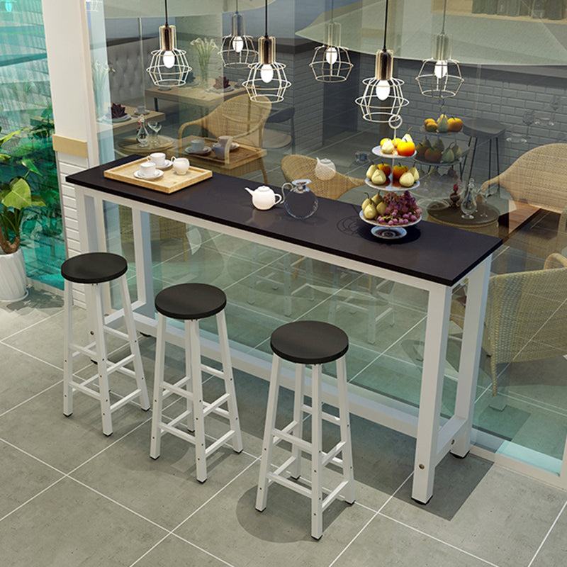 Mesa de mostrador de madera rectangular industrial, juego de mesa de Bar de 3/4 piezas para cafetería