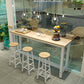 Mesa de mostrador de madera rectangular industrial, juego de mesa de Bar de 3/4 piezas para cafetería