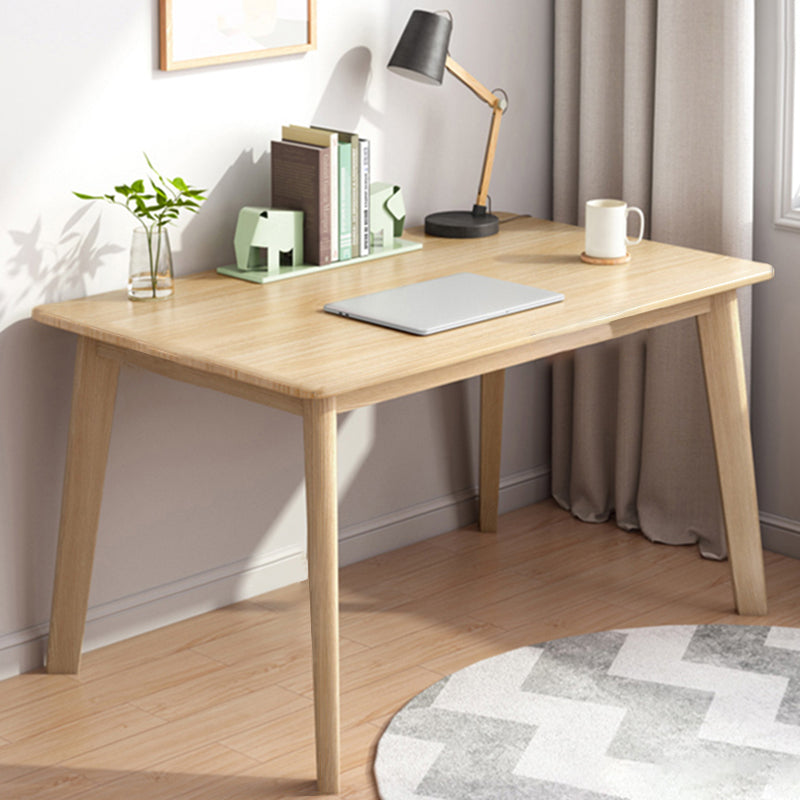 Contemporary Wooden Writing Desk Parsons Base Home Office Desk Natural Clearhalo 'furn' 'furn_office_desk' 'Furniture' 'Office Desks' 'Office Furniture' 'office_desk' 7281793